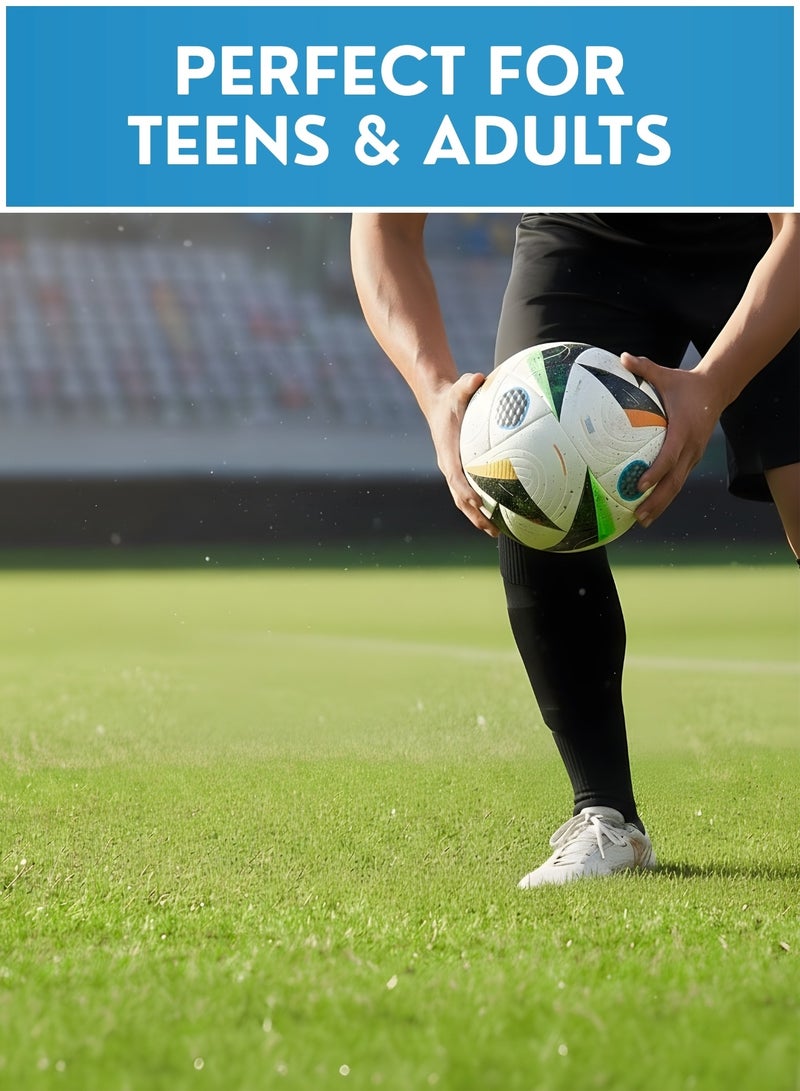 Official Size 5 Football – Professional Match Soccer Ball, Premium PU Leather, Durable Outdoor Training Football with High Air Retention, Ideal for Kids, Youth & Adults - Image 4